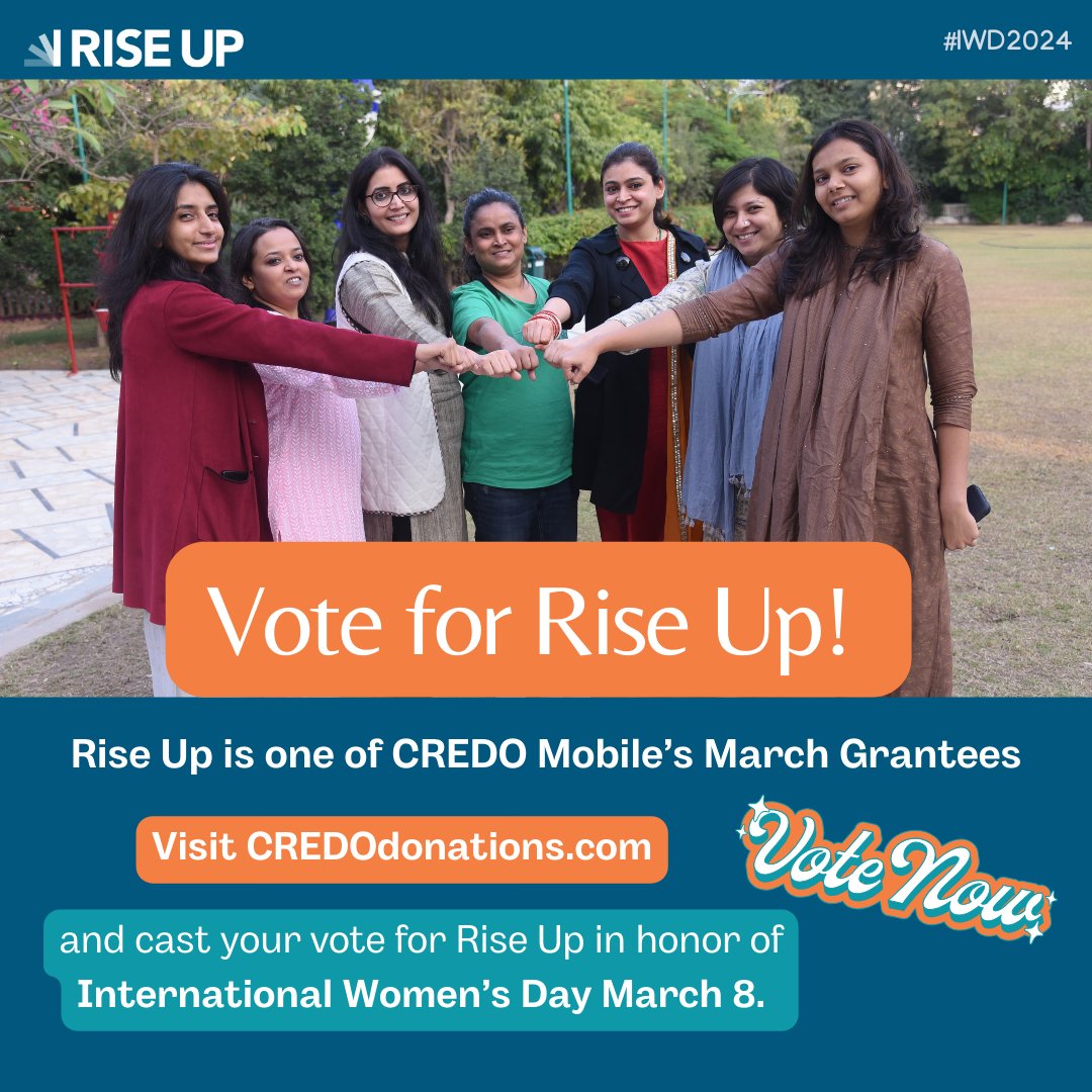 Rise Up is a @CREDOMobile March Grantee. $35K is up for grabs and you can support Rise Up by casting your vote for us at credodonations.com. Vote now in honor of International Women’s Day this week! #IWD2024