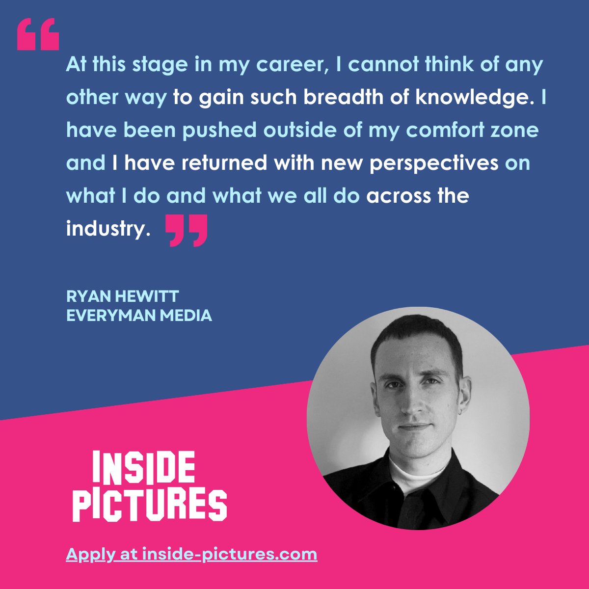 Thank you Ryan Hewitt for your kind words, apply via inside-pictures.com by Sunday 10th March!
#film