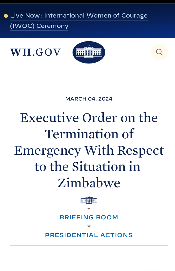 BREAKING NEWS The US government has lifted sanctions against Zimbabwe.