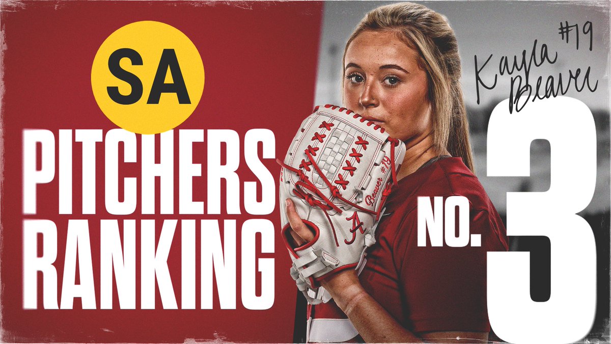 Alabama Softball (@alabamasb) on Twitter photo Coming in at #️⃣3️⃣ in Softball America’s latest Pitcher position rankings 🦫
<a href="/kaylabeaverr/">kayla.beaverr</a> x <a href="/SoftbalAmerica/">Softball America</a>
#Team28 #RollTide Coming in at #️⃣3️⃣ in Softball America’s latest Pitcher position rankings 🦫
<a href="/kaylabeaverr/">kayla.beaverr</a> x <a href="/SoftbalAmerica/">Softball America</a>
#Team28 #RollTide