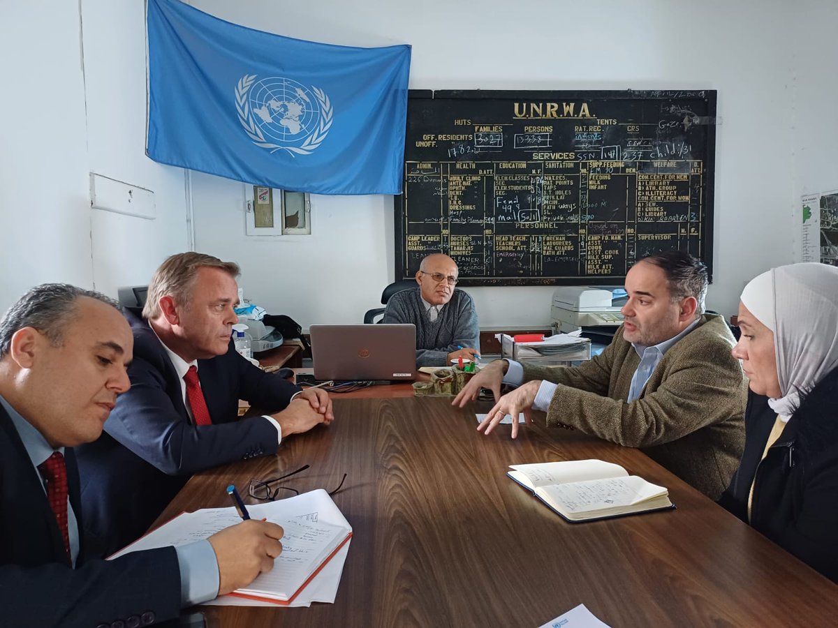 Destruction in Nour Shams refugee camp is visible. @UNRWA Deputy Director in the #WestBank Roland Friedrich met with 🇳🇱 Ambassador @MRentenaar today for a valuable exchange on deteriorating security situation, growing protection needs & impact of military incursions on camp life