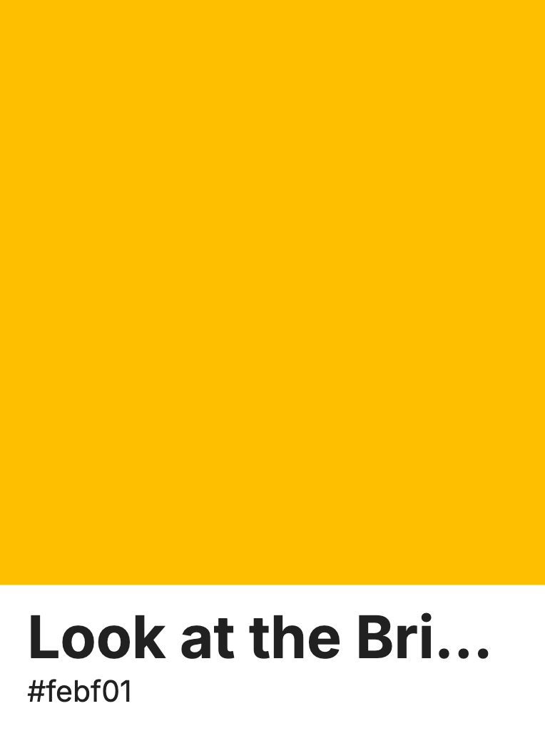 color_parrot's tweet image. Happy Monday color lovers!
&quot;Look at the Bright Side&quot; (#FEDF01) is the #ColorOfTheWeek № 3.

Every day we begin anew.
Shine bright!