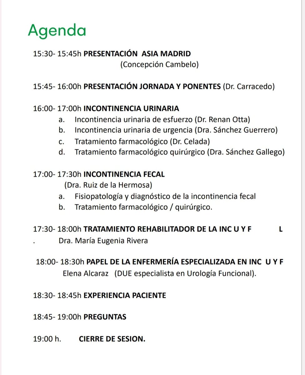 María Eugenia Rivera (@magerivera) on Twitter photo Recuerden que parte del equipo de <a href="/ROC_Urologia/">ROC Clinic</a> tenemos un encuentro para pacientes con #incontinencia urinaria o fecal, en el <a href="/HMHOSPITALES/">HM HOSPITALES</a> de San Chinarro en Madrid, organizado por <a href="/InconAsia/">asociación incontinencia Asia</a> ..#apuntate!!! Recuerden que parte del equipo de <a href="/ROC_Urologia/">ROC Clinic</a> tenemos un encuentro para pacientes con #incontinencia urinaria o fecal, en el <a href="/HMHOSPITALES/">HM HOSPITALES</a> de San Chinarro en Madrid, organizado por <a href="/InconAsia/">asociación incontinencia Asia</a> ..#apuntate!!!