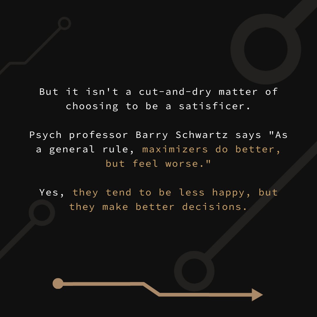 Designing_Mind's tweet image. Do you think you should be a maximizer or a satisficer?

#psychology #positivepsychology #maximizer #satisficer