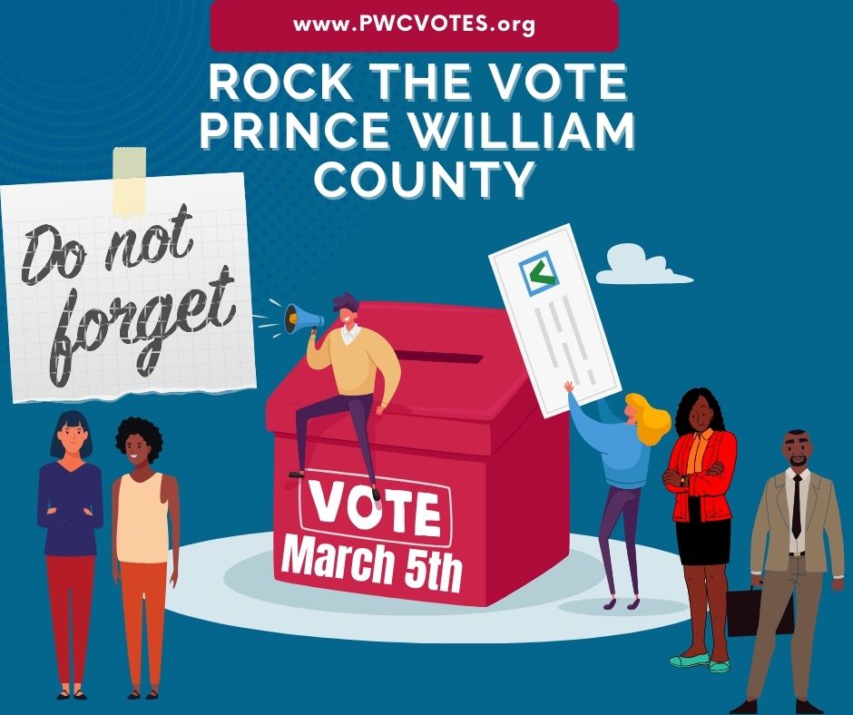Attention Registered Voters: Don't forget to Rock The Vote tomorrow March 5th! Remember Your Vote Matters! If you have questions regarding tomorrow's elections or just voting in general you can visit: pwcvotes.org or Call 800-552-9745 #PWCAC #DST1913 #PWCVotes