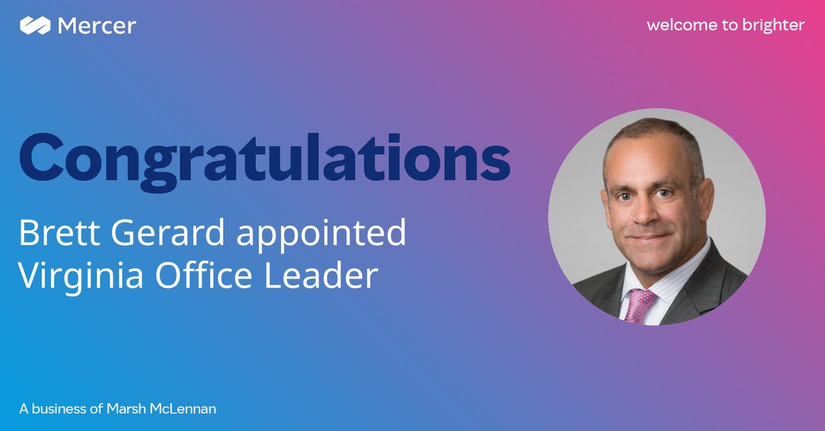 RELEASE: We announce the appointment of Brett Gerard as Virginia Office Leader, supporting clients and colleagues throughout the state, outside of the DC area. Please join us in congratulating him on his new #leadership role. #FutureofWork #US bit.ly/4c24BLu