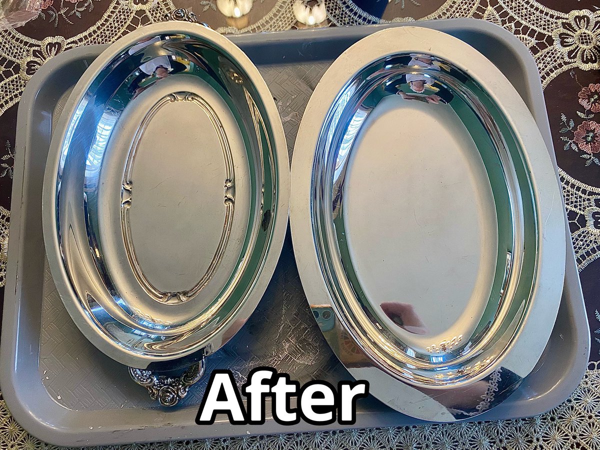 Before and after polishing antique silver! #WilliamUptonHouse #UptonHouse #WilliamUpton #OldHouse #SculleryMaid #VictorianMaid #Victorian #VictorianHouse #VictorianHome #Silver #Antique #AntiqueSilver #SculleryMaid #VictorianSculleryMaid #BeforeAndAfter