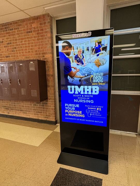mmkincart's tweet photo. I am so excited to announce that @NextGradNetwork is now serving schools & students in @AustinISD. Hey @AustinCrockett your screen looks amazing featuring @SamHoustonState & @UMHB! #TexasHighEd who is next? #college #highereducation #TeamNextGrad💜 https://t.co/S4grkLJBQQ
