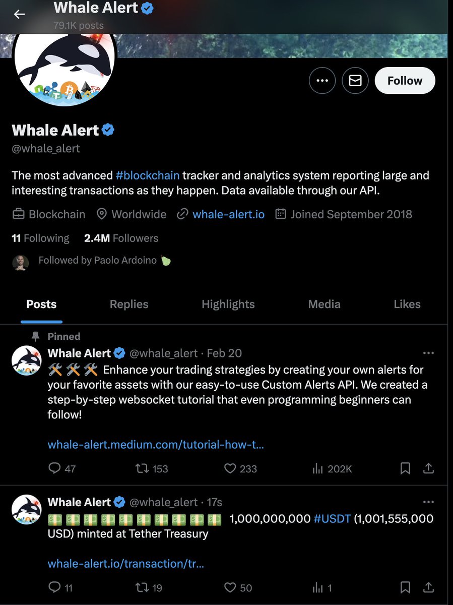 TetherMonitor's tweet image. #WhaleAlert slow off the mark🤷‍♂️

Printer go brrrr💸