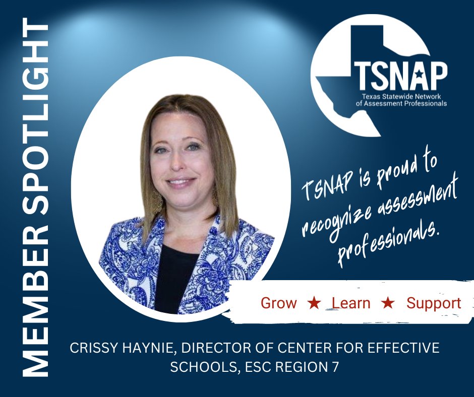 Members are our greatest resource. Meet Crissy Haynie, Director of the Center for Effective Schools for @Region7ESC . Read more about Crissy: 📷tsnap.org/page/MemberSpo…