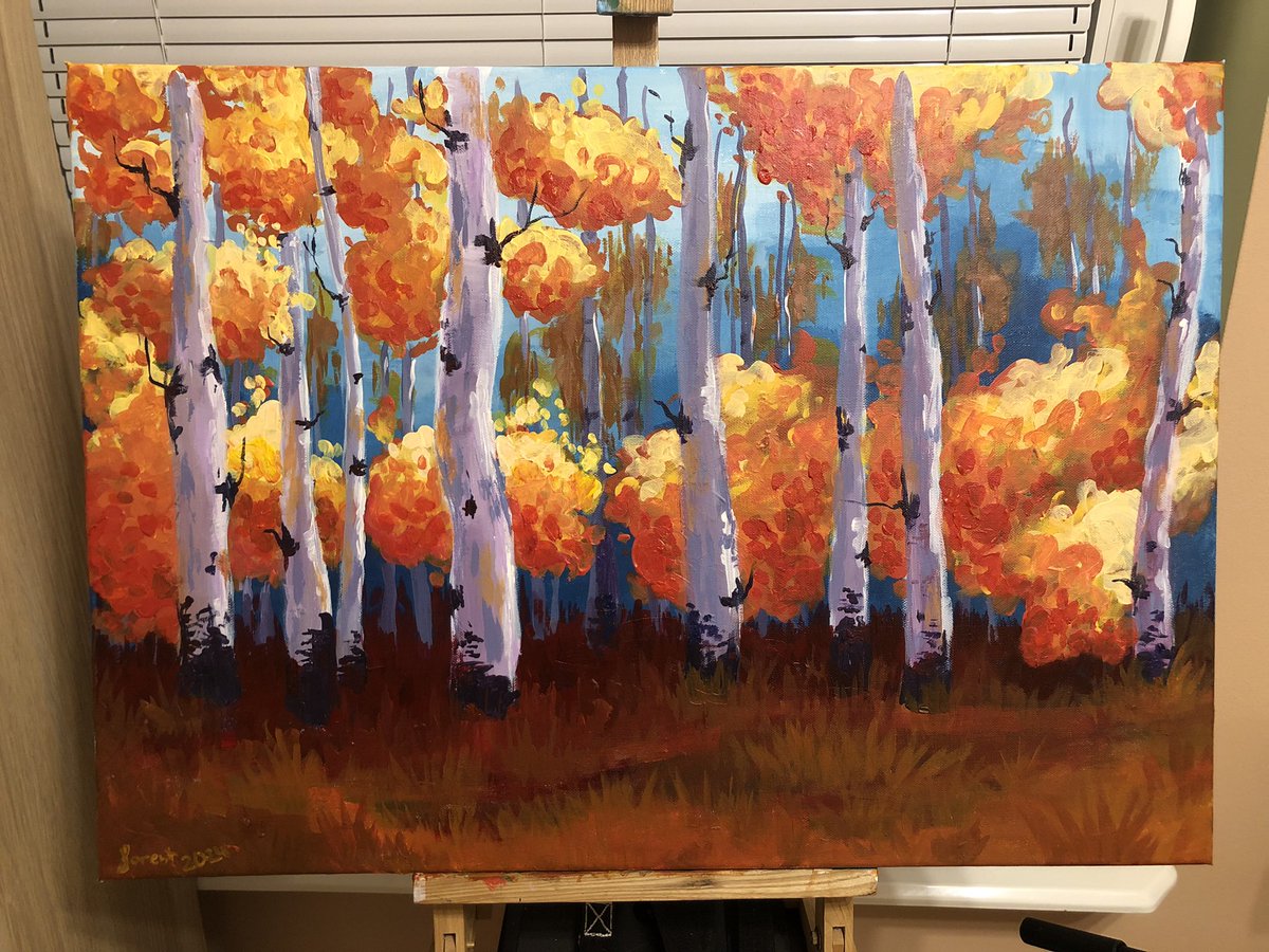 New painting to go on da wall ✨ #acrylicpainting #acrylic #painting #traditionalart #LandscapeMonday #landscape #landscapepainting #forestart