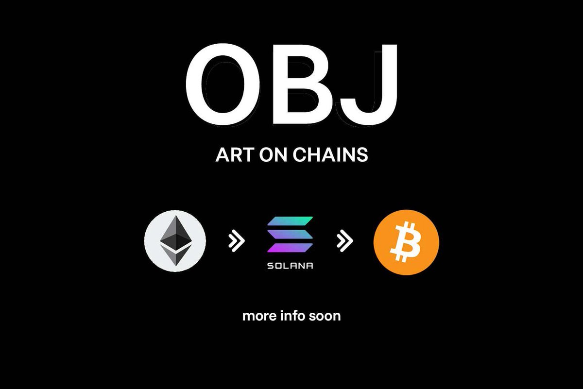 OBJ is about to land…on more than one blockchain. 
Next week.
Eth, Sol and Btc. 
Enter the raffle to win your allowlist spot for the first, freemint, drop (premint in the comments).
More details soon.