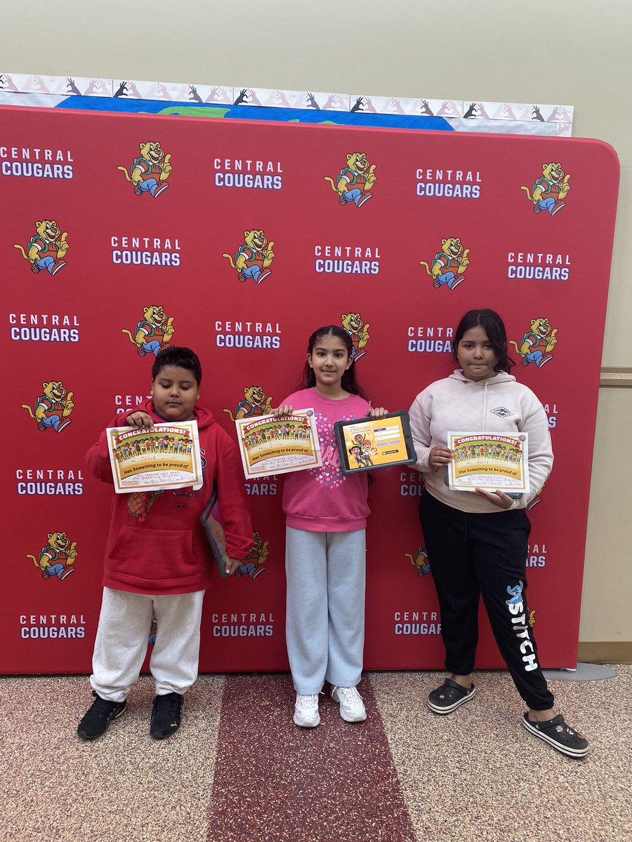 Congratulations to these students on meeting their goal for English. <a href="/CE_Cougars/">Central Elementary</a>