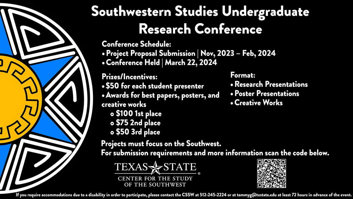 Join us on March 22 from 10 AM to 2 PM for our first undergraduate research conference. Click the link below to register to attend: txst.edu/cssw/news-even…