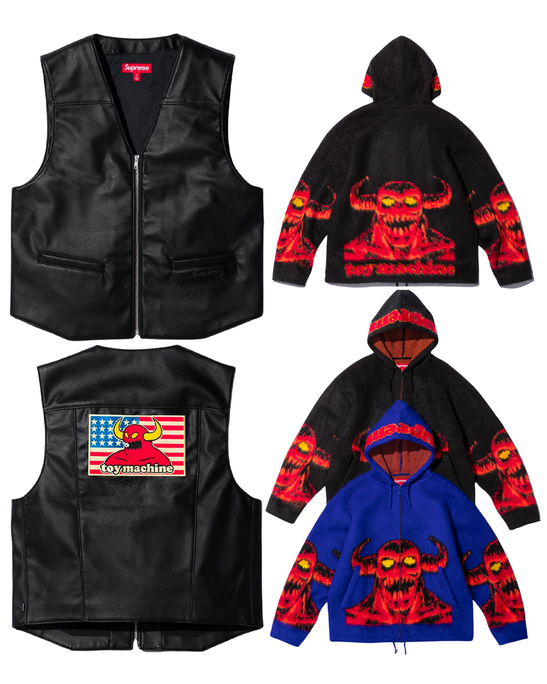 Supreme Toy Machine Faux Leather Vest 【あすつく】 - トップス Supreme Toy Machine Faux Leather Vest 【あすつく】 - トップス