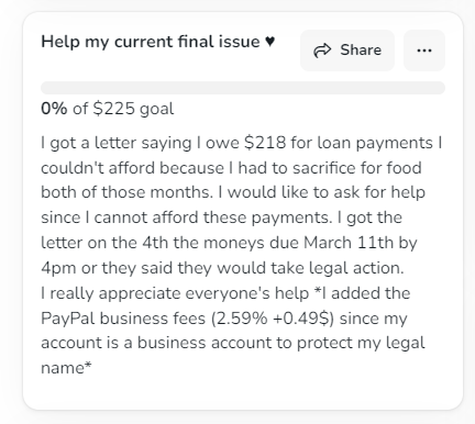 unfavoritefox's tweet photo. My Tufflettes, I need your help
I got a letter today saying I owe money for loans, $$ I had to sacrifice for food
I feel bad asking for this much help, but I can't afford it right now with my final situation
Any contribution helps♥ #Vtubers #StayTUFF https://t.co/AoJYV7u539