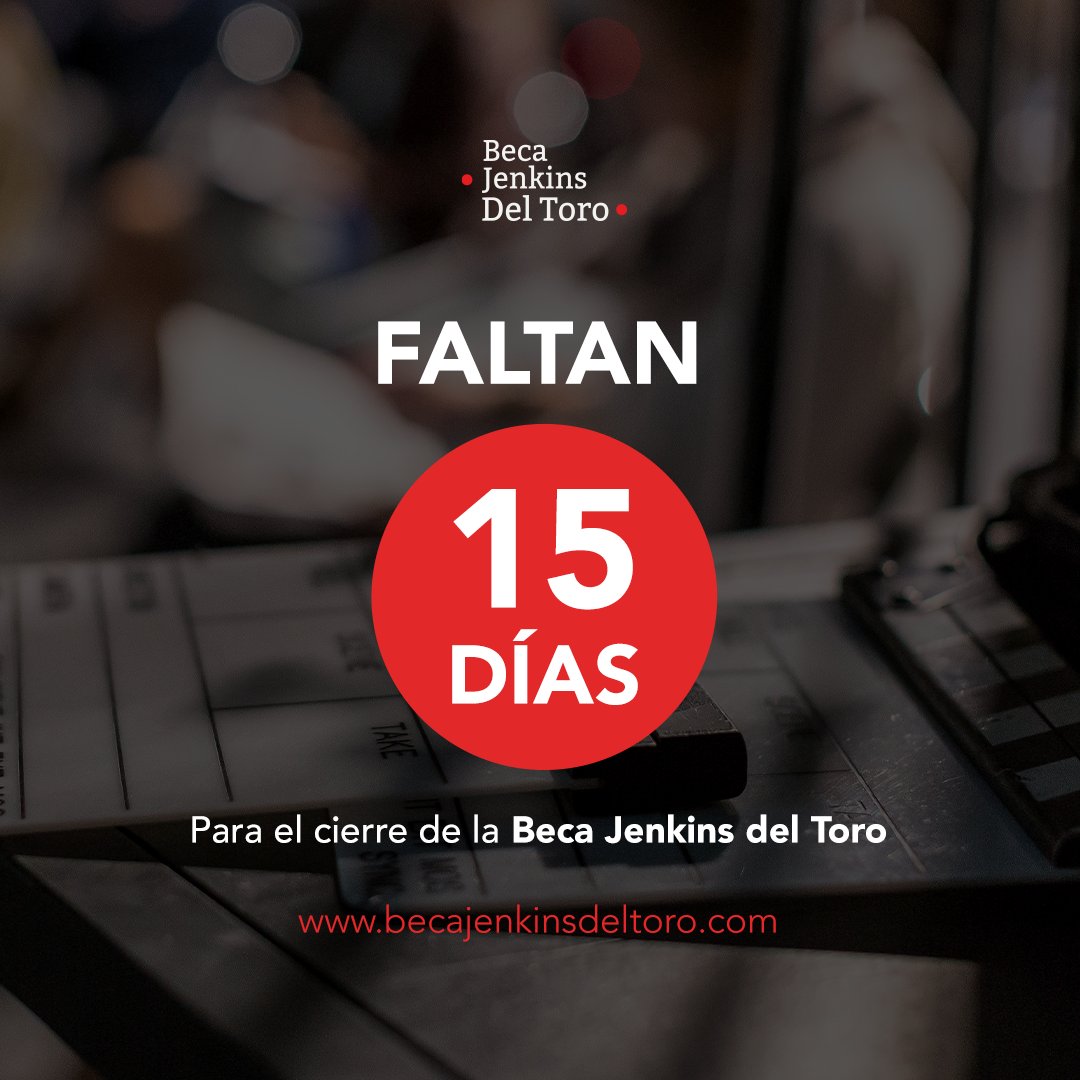 ¡Faltan 15 días para el cierre de la convocatoria de la #BecaJenkinsDelToro!

Aplica ya y obtén la oportunidad de estudiar cine en cualquier parte del mundo Más información ➡️ becajenkinsdeltoro.com