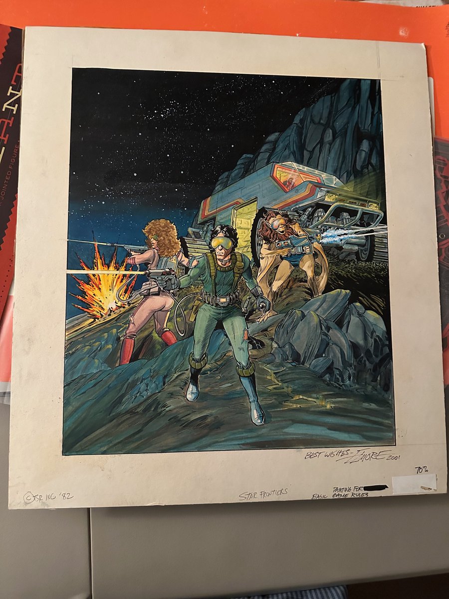 This is the original art to #StarFrontiers (TSR, 1982) by Larry Elmore.  I loved this game, but none of my D&D friends ever wanted to play it. #frommycollection