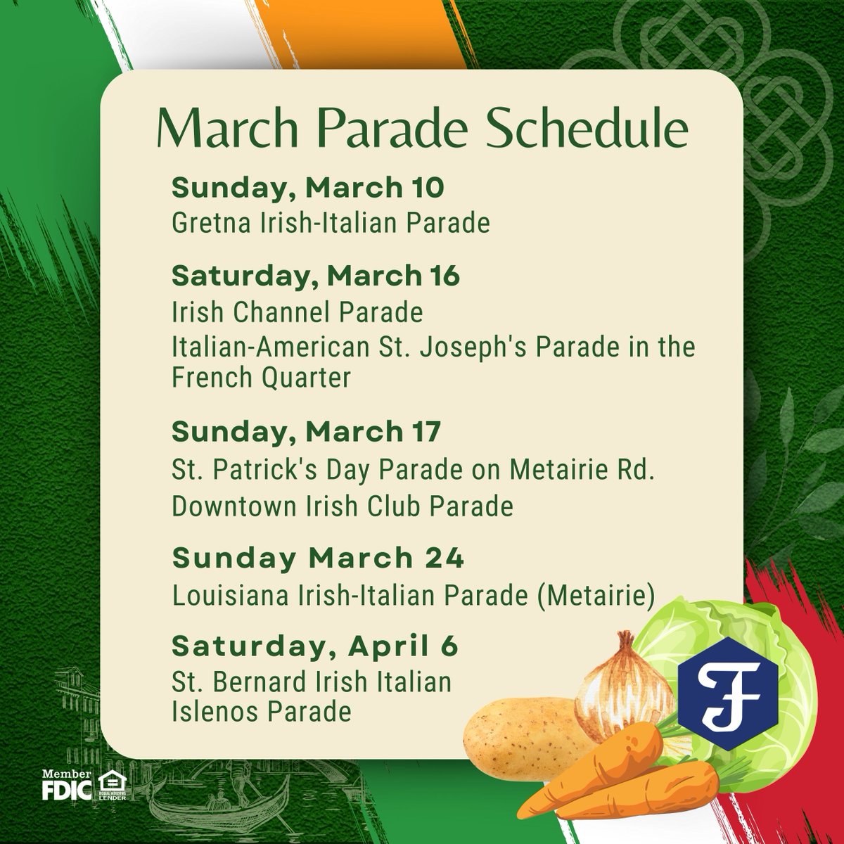 Mardi Gras may be over, but the excitement of the parades is far from done! 🎉 Ready to indulge in the Irish and Italian parade treats? Let us know which of these parades is your fave in the comments below!