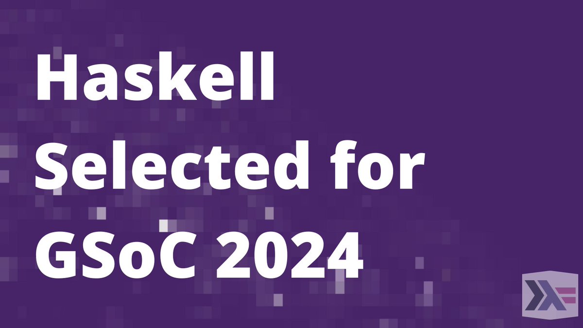 Exciting news! Haskell chosen for Google Summer of Code 2024! 🌟 Dive into the #Haskell ecosystem and make an impact. Thanks to all for project ideas and mentorship! #GSoC discourse.haskell.org/t/haskell-sele…