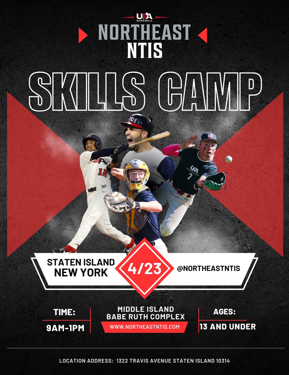 New camp dates added for New York! More Northeast dates to be released soon! 🇺🇸⚾️ To register: northeastntis.com