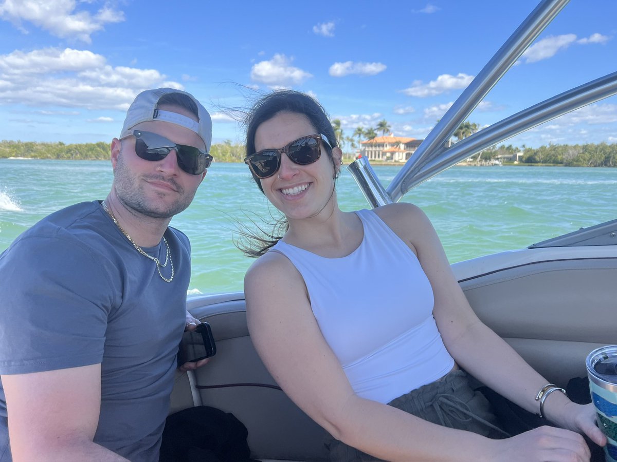 Husband and I enjoying a dolphin cruise! 🐬☀️
