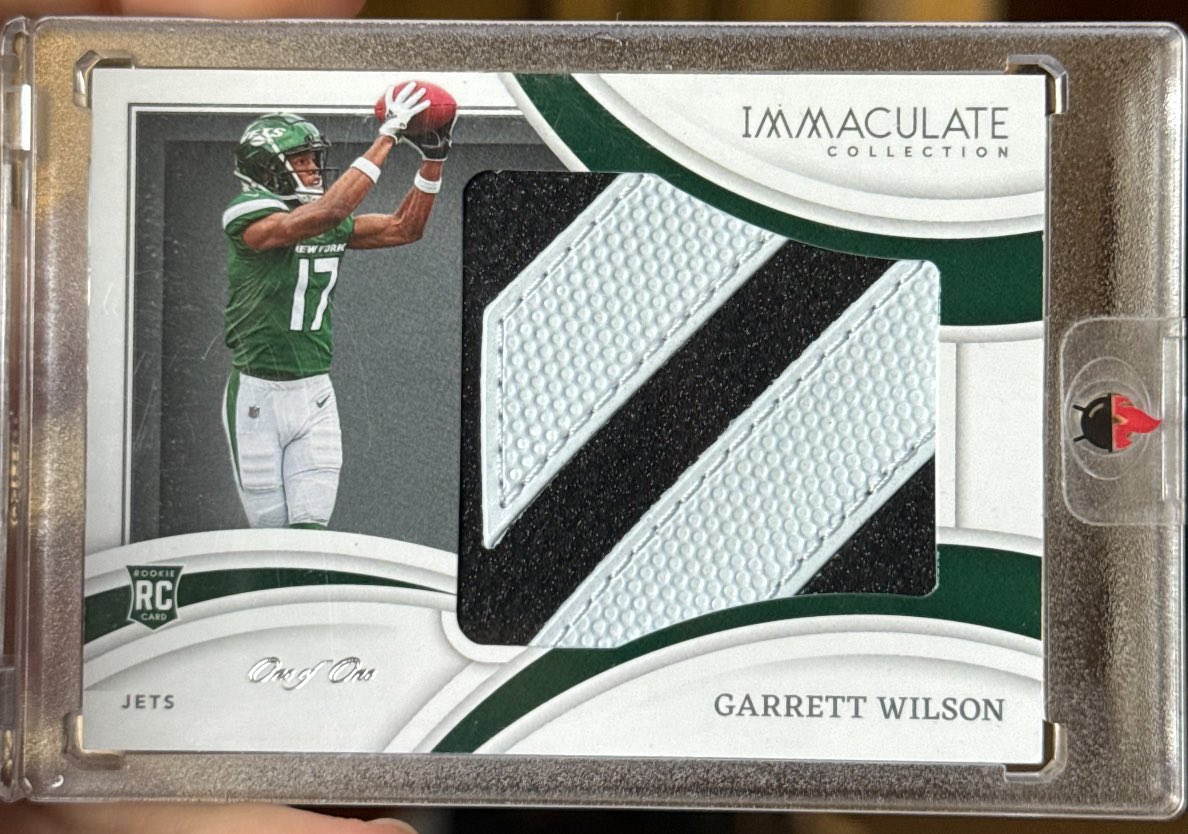Garrett Wilson 1/1 $425 obo.  Retweets appreciated.