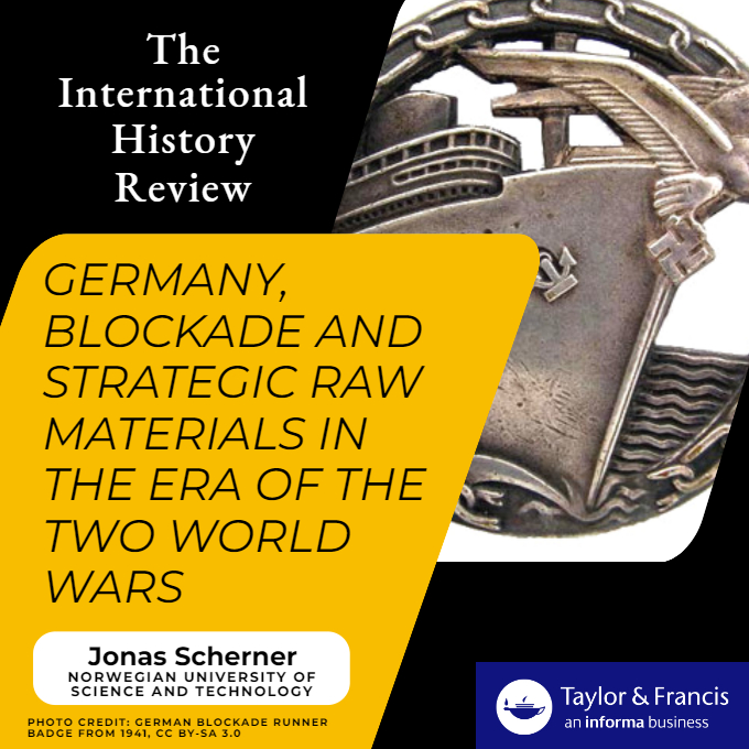 IntHistReview's tweet image. Jonas Scherner (@NTNUnorway) discusses the WWI blockade of Germany and what/how Nazi war planners learned for WWII. Check out this #OpenAccess article below:
🔗doi.org/10.1080/070753…