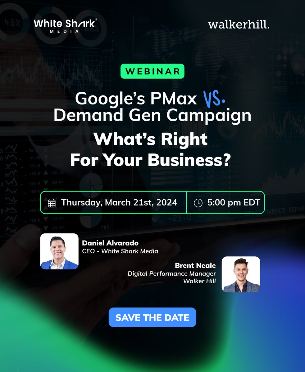 Optimize your Google ads strategy! 💡 This insightful webinar will teach you how to choose the best approach based on your specific business goals, budget, and target audience. Register Now! ➡️whitesharkmedia.zoom.us/webinar/regist…