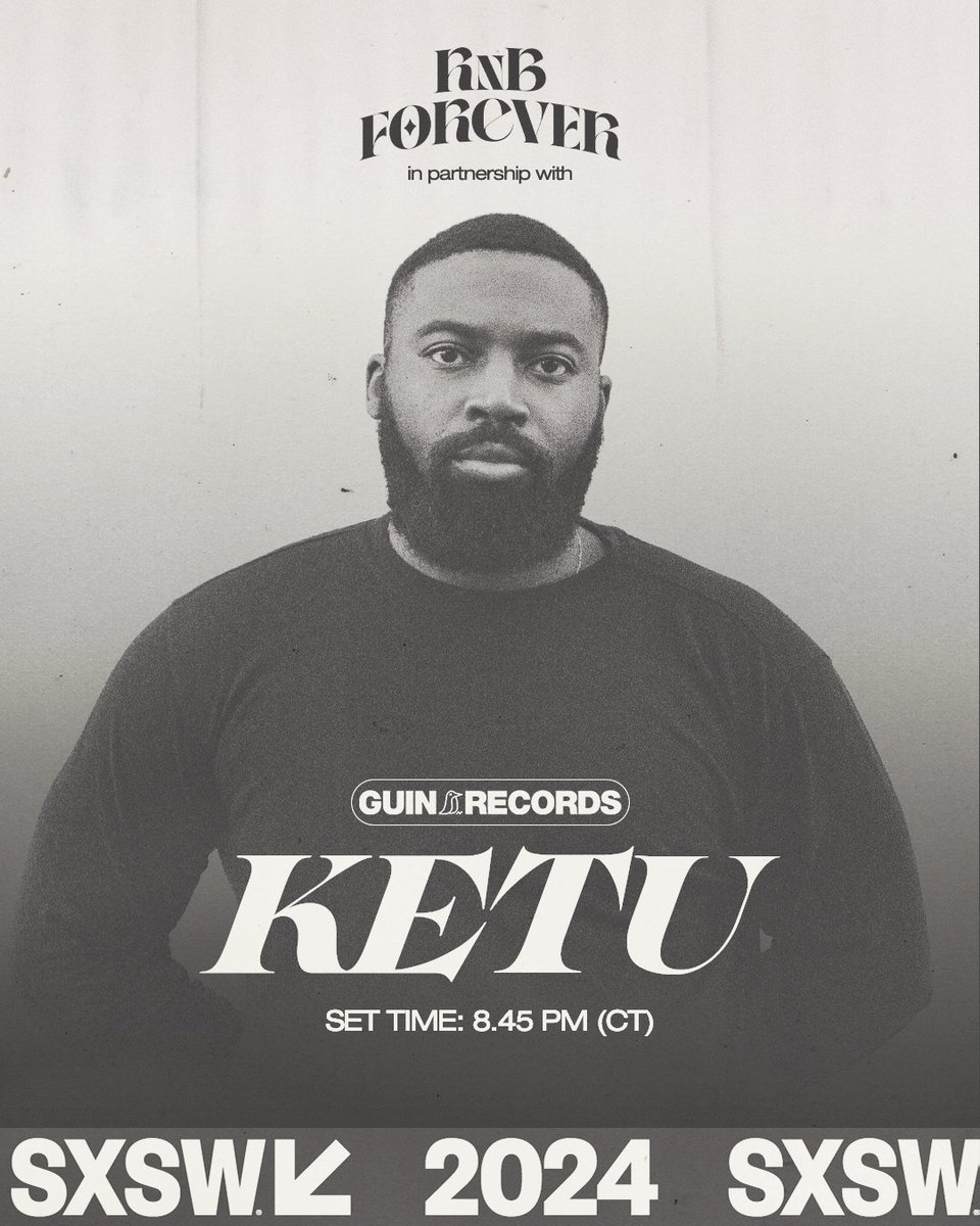 GuinRecords's tweet image. We are excited for SXSW 2024!  Get ready for an unforgettable night packed with the best of emerging RnB including Guin’s own @yeaimtempest and @ketuikediuba ! Mark your calendars for March 15th! See you there

Set Times: 
Ketu @ 8:45P 
Tempest @ 10P