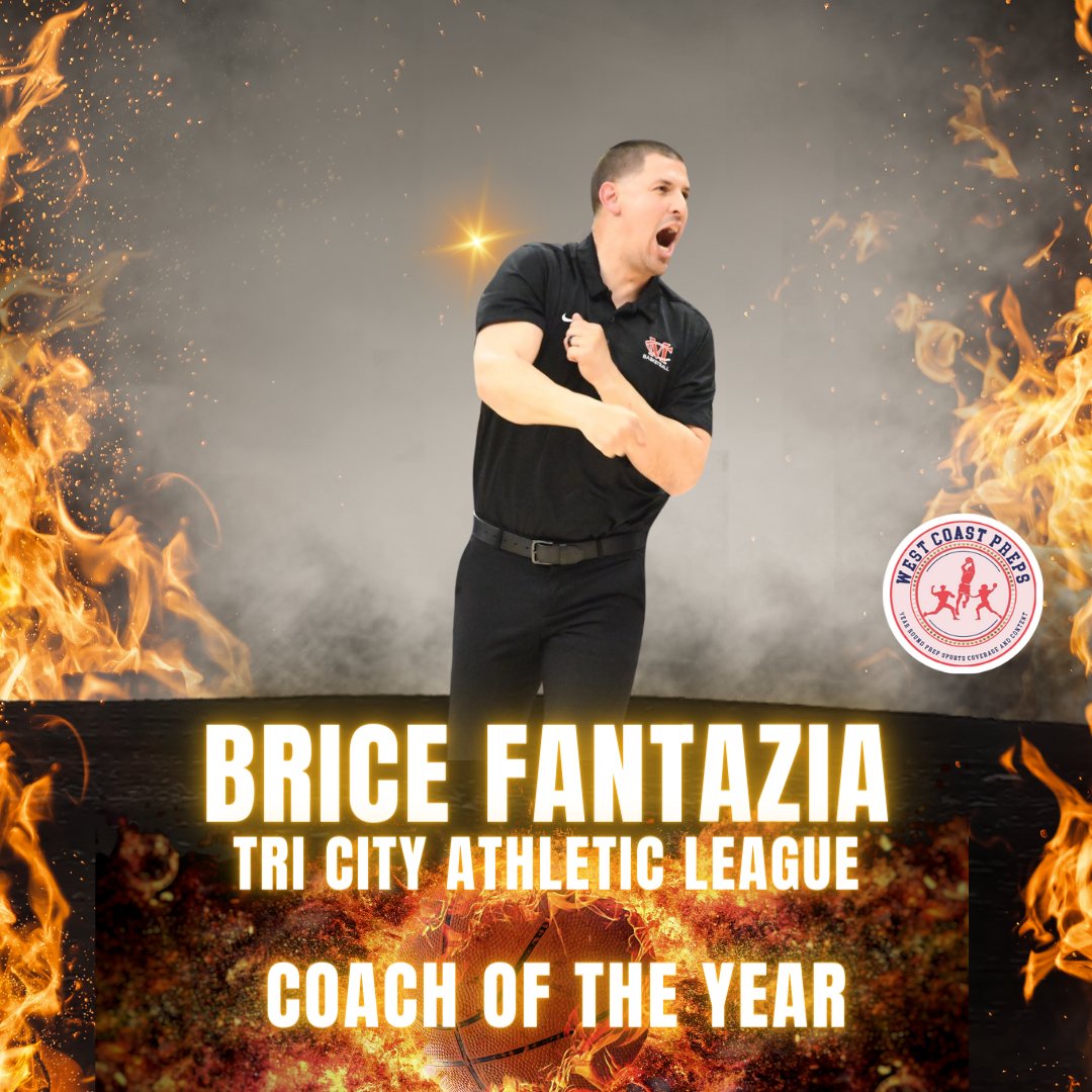 Congratulations to Coach Brice Fantazia for being named Coach of the Year of the Tri City Athletic League. @CoachFantazia