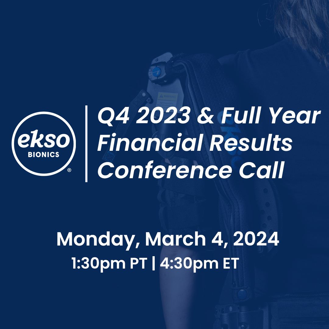 Today, $EKSO reported fourth quarter and full year 2023 financial results highlighted by annual revenue of $18.3 million, up 42% Y/Y, and 151 EksoHealth devices sold, both company records.
 
Read more about our results here: bit.ly/3Tk2v28