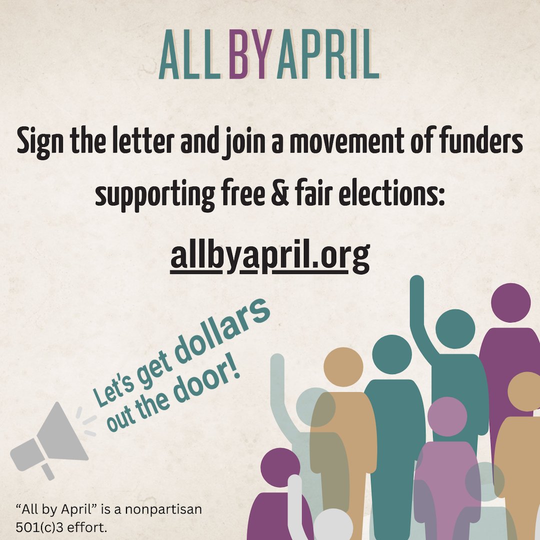 🇺🇸 Civic groups work to reduce barriers to voting, combat misinformation, & protect the rights of Americans throughout the election process — but they can’t do it alone. ⏰ Early funding is essential. Learn more & support their work ➡️ AllByApril.org #AllByApril