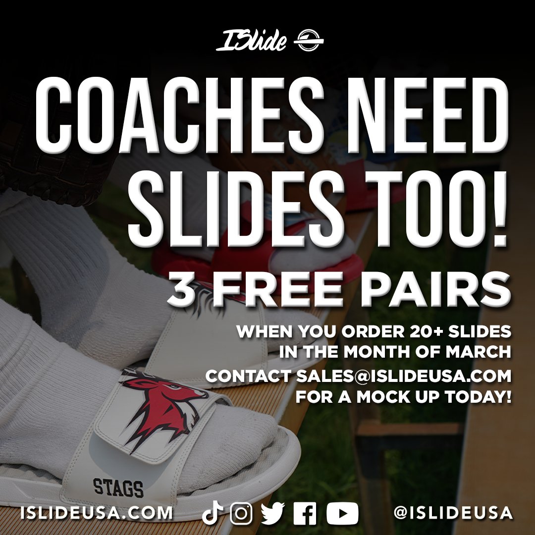 Coaches need slides too! Want to get slides for your team and get yourself a pair too? Click the link to inquire about an order! ow.ly/RxAP50QL7mB