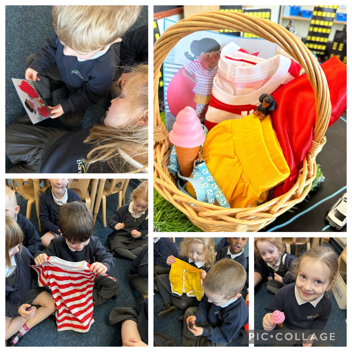 Mrs Fisher (@barntonmrsf) on Twitter photo This morning, an interesting basket arrived in our classroom. Inside was a red cape, striped t-shirt and an ice-cream cone. Who do the items belong to? Could they be clues to our new class text? Reception are on a mission to find the answers! 🧐🕵🏼🦸🏻♀️ <a href="/BarntonMissR/">Miss Rutter</a> <a href="/BarntonMrsL/">Alison Lawson</a> This morning, an interesting basket arrived in our classroom. Inside was a red cape, striped t-shirt and an ice-cream cone. Who do the items belong to? Could they be clues to our new class text? Reception are on a mission to find the answers! 🧐🕵🏼🦸🏻♀️ <a href="/BarntonMissR/">Miss Rutter</a> <a href="/BarntonMrsL/">Alison Lawson</a>
