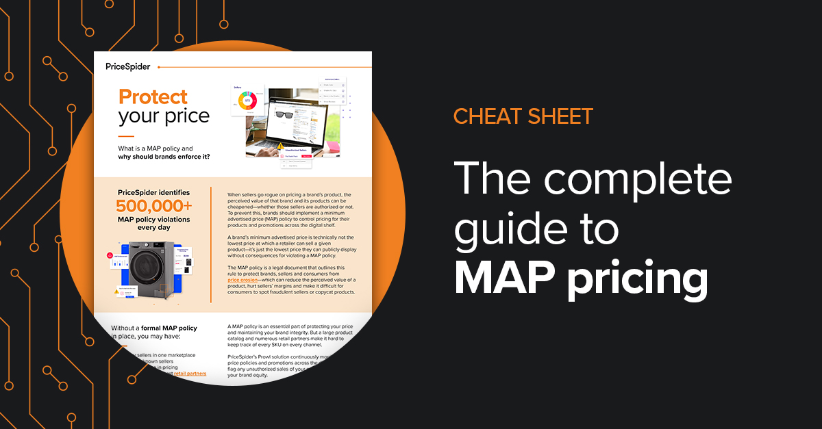 🕸️ Don’t get tangled up in confusing pricing policies. Download our free cheat sheet and learn how a #MAP policy combined with PriceSpider Prowl helps protect your brand integrity.

Download now: bit.ly/3IgxPZm 

#ecommerce #brands