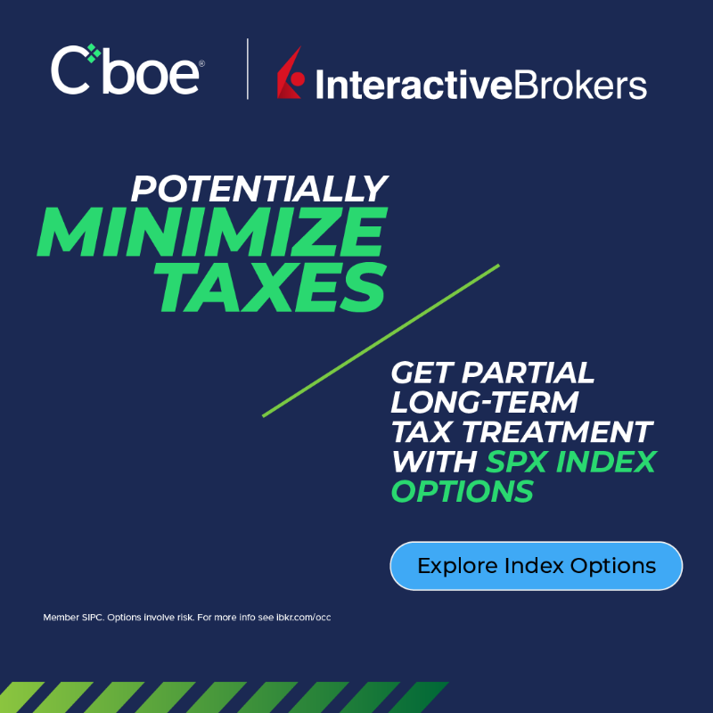 IBKR's tweet photo. Minimize Your Tax Impact: Reap the benefits of longer-term tax treatment when you trade SPX Index options.