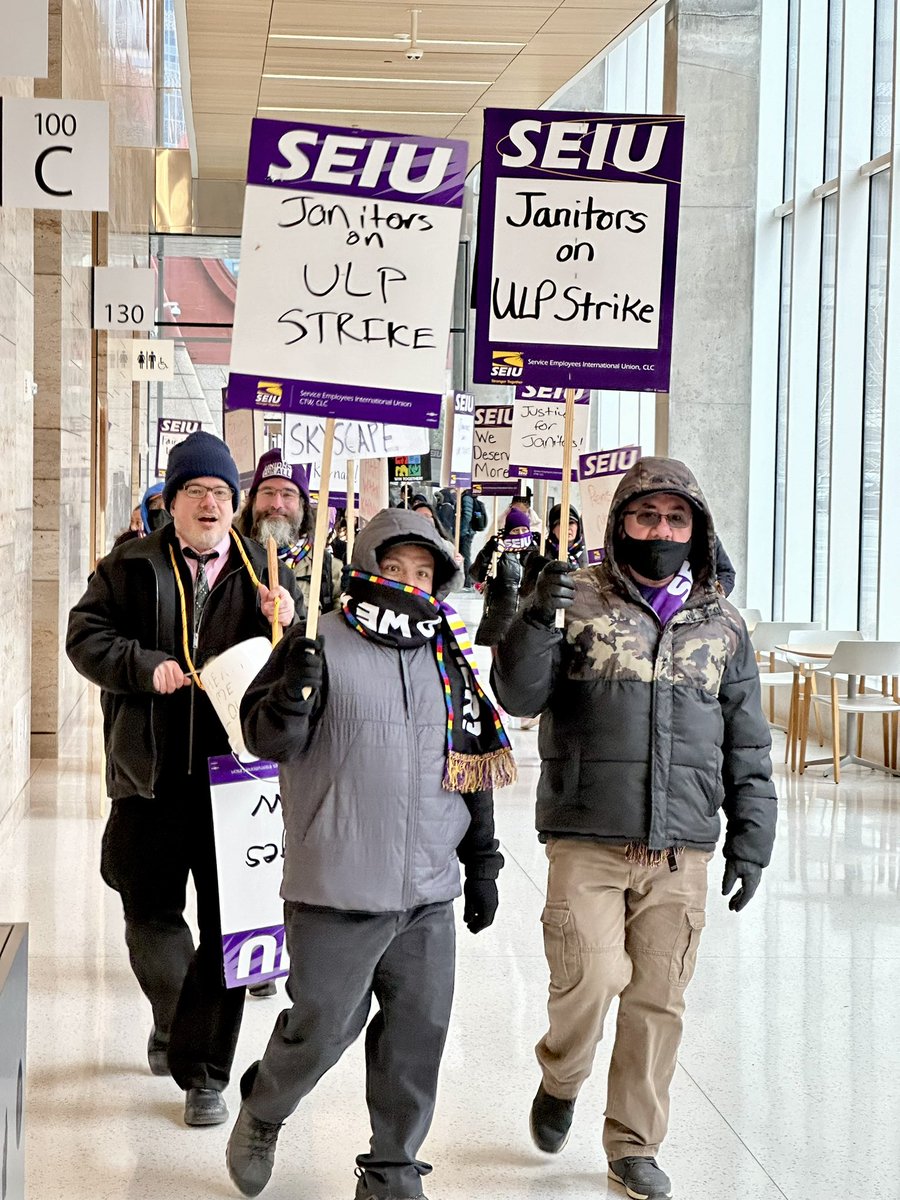 SEIU janitors are on strike in downtown Minneapolis today