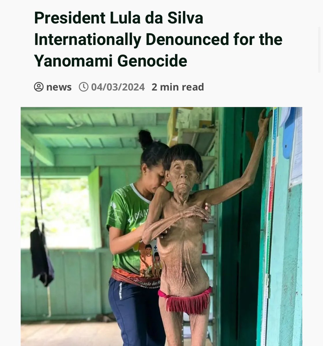 WillLisil's tweet photo. 🇬🇧 GENOCIDE IN BRAZIL: Calling all human rights defenders, where are you now? @MarkRuffalo, @LeoDiCaprio, @GretaThunberg, @Anitta
👉 The criminal president, Lula da Silva, is denounced for attempting to pose as Gaza’s savior while, in his own country, the Yanomami indigenous tribe is being decimated. #FakeHumanists  

Source: https://t.co/6hDnlJGcFX
