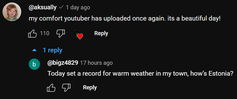 the internet funny af sometimes cus why are u making small talk with me under a prezoh video