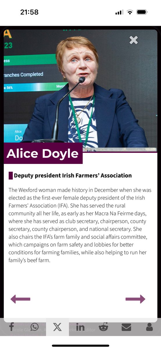Congrats to @AliceDoyleIFA on (dare I say) leading the 100 women of 2024 list as created by the @irishexaminer Onward and upwards as always for Alice. Big mind and big ambitions - continued success for the term ahead! @IFAmedia #WomenEmpowerment #InternationalWomensDay2024