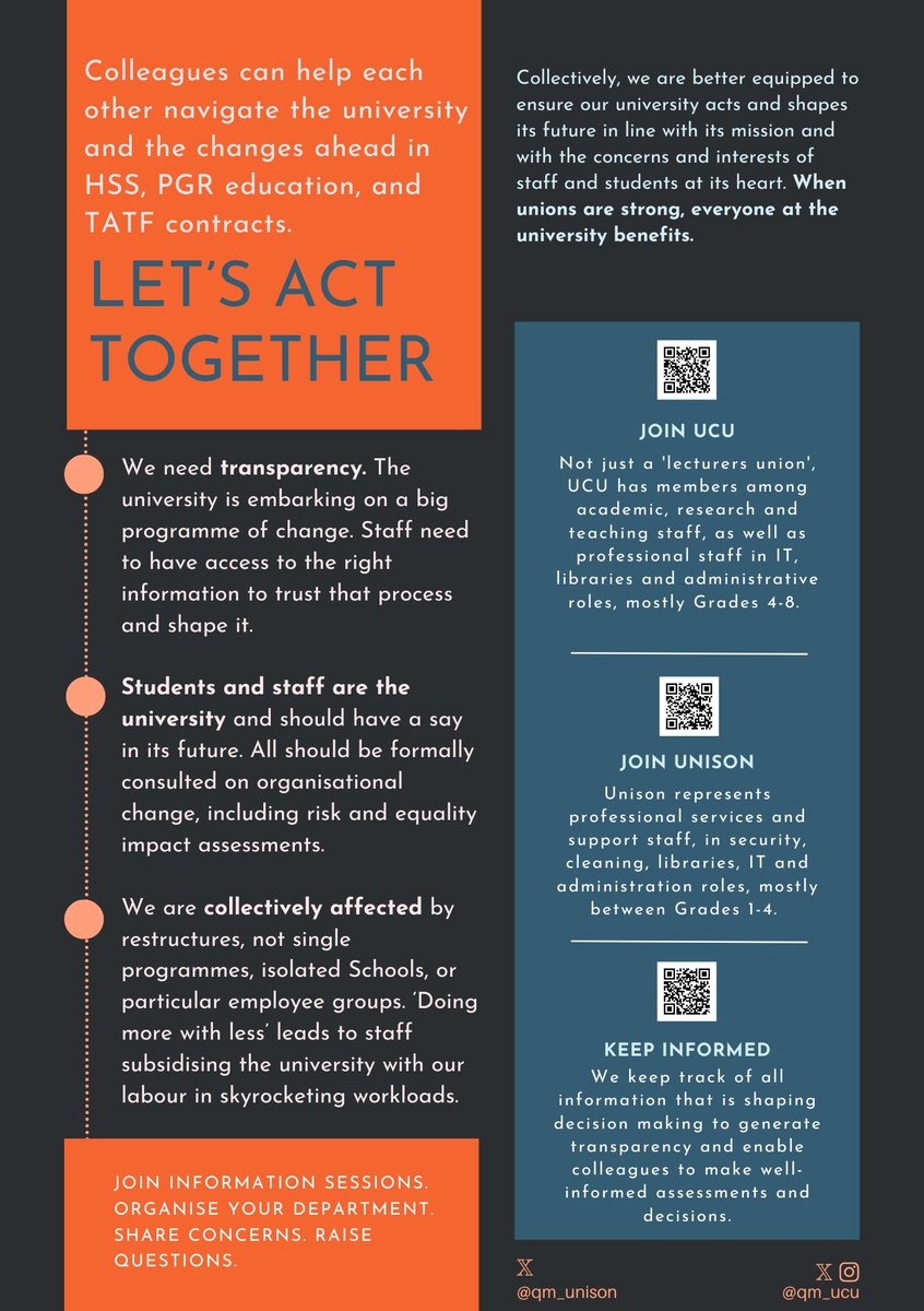 Quick digest of what's happening: ⭐️ reorganisation: qmucu.org/qmul-transform… ⭐️ management break-in in union office: docs.google.com/document/d/e/2… ⭐️ punitive deductions: qmucu.org/2023/09/12/loc… ⭐️ legal challenge to deductions: qmucu.org/working-groups… ⭐️ news: qmucu.org/itn/