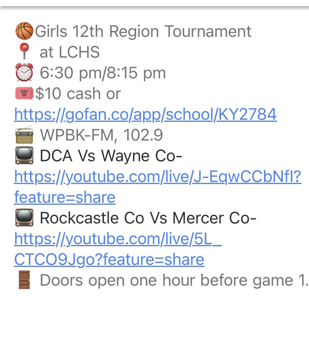 Some helpful links for tonight’s RCHS girls basketball game vs Mercer Co. #GoROCK