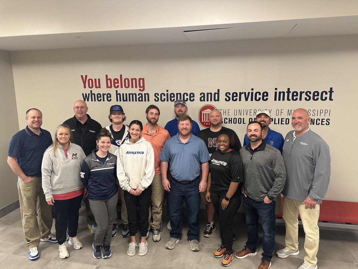 Great meeting today with our ⁦@Athletico⁩ Ms Athletic Trainers! Appreciate all the time and efforts these folks put into their athletes everyday. Top Notch ! Appreciate the hospitality of the Ole Miss MSAT program ! #HappyAthleticTrainingMonth