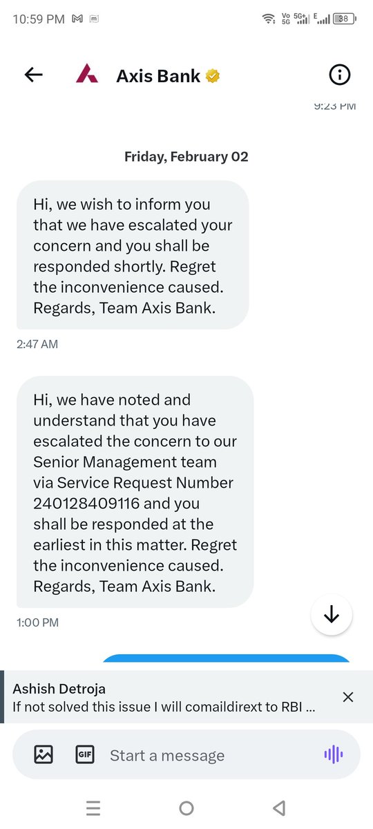 akdet's tweet photo. Case id : 240128409116
@RBI compalin ki process kya rahegi for ref shared pic for #AxisBank x account but no answer after 1+ month I already called before week  to my branch she said you are right already mail to higher authority waiting for response @AxisBank @AxisBankSupport https://t.co/gcW6JRtJj3