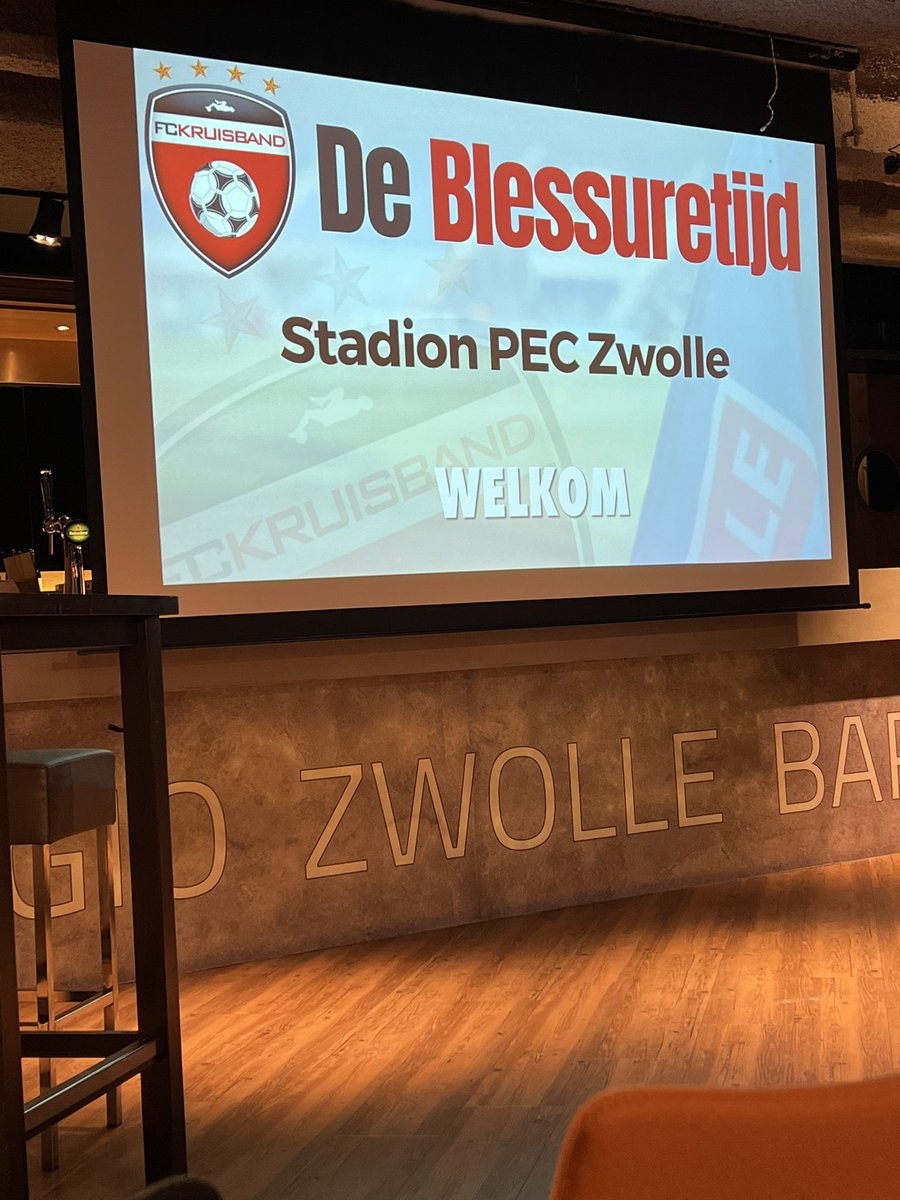 Info avond van <a href="/fckruisband/">FC KRUISBAND</a> in Zwollywood 👊 Medisch specialisten, lotgenoten en experts…. Ben benieuwd!!  #blessuretijd #lotgenoten #continuouslearning
