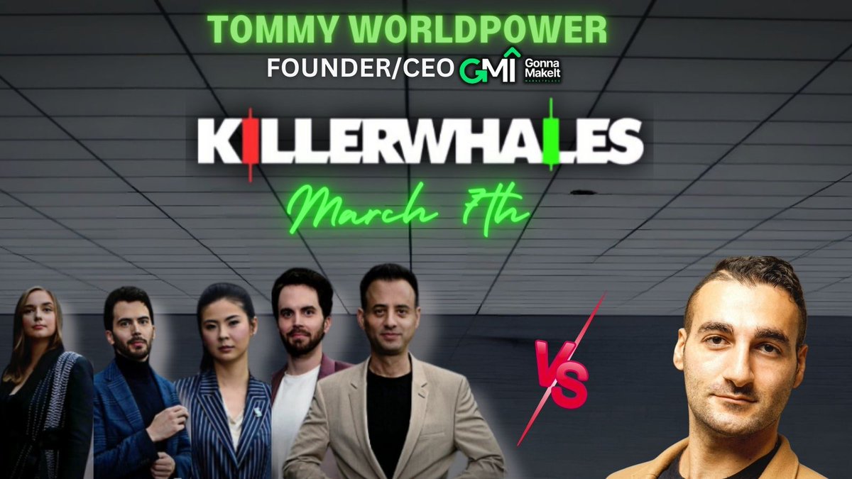 GonnaMakeIt NFT Marketplace (@gonnamakeitnfts) on Twitter photo Catch the most anticipated 📺crypto clash⚔️ of the year as @tommyworldpower represents GMI on crypto's fiercest stage: <a href="/KillerWhalesTV/">Killer Whales</a> airing March 7th! 🗓️
Will Tommy swim with the sharks 🦈 & become crypto's next big wave? 🌊
Tune in to see the epic showdown 🏆👇 Catch the most anticipated 📺crypto clash⚔️ of the year as @tommyworldpower represents GMI on crypto's fiercest stage: <a href="/KillerWhalesTV/">Killer Whales</a> airing March 7th! 🗓️
Will Tommy swim with the sharks 🦈 & become crypto's next big wave? 🌊
Tune in to see the epic showdown 🏆👇