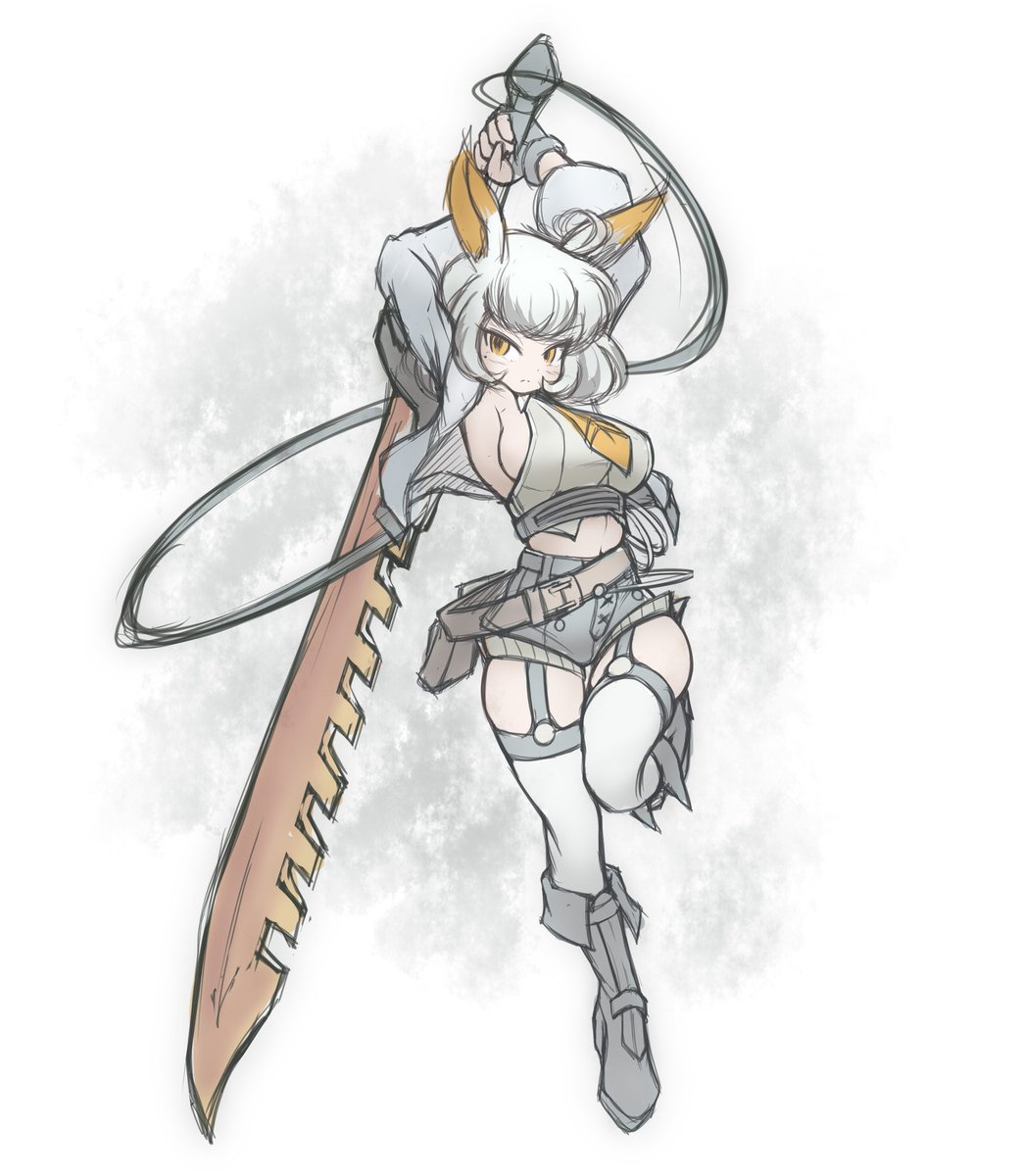 「Ah yes, the "white bunny girl with amber」|H (エイチ) 🈺のイラスト