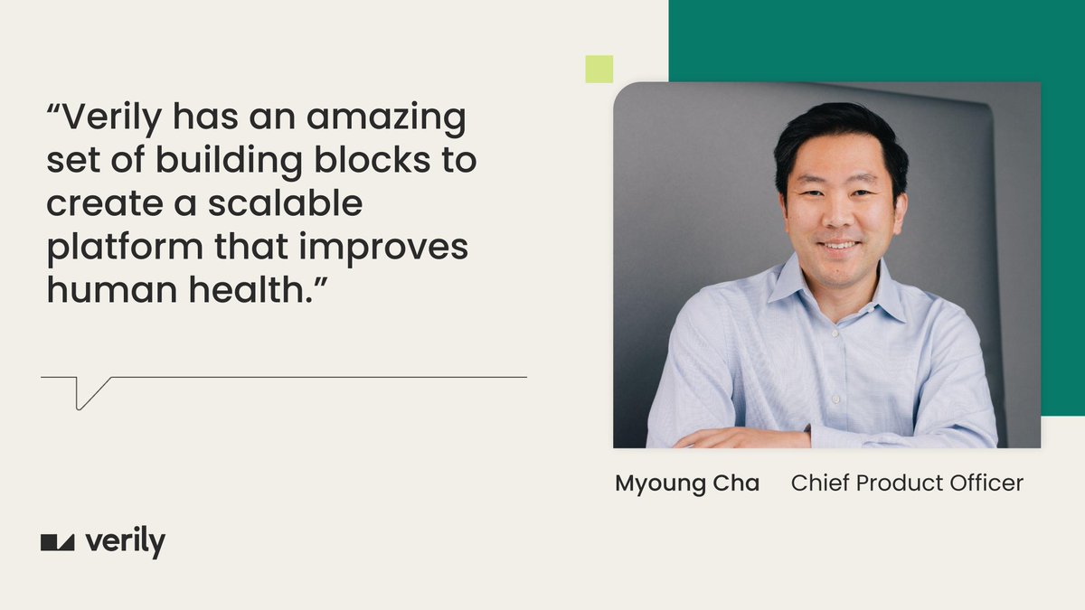 👏 We welcome our new Chief Product Officer Myoung Cha (@cha_myoung) on his first day at Verily! 

Learn more via @business: bloom.bg/3IHuxP7