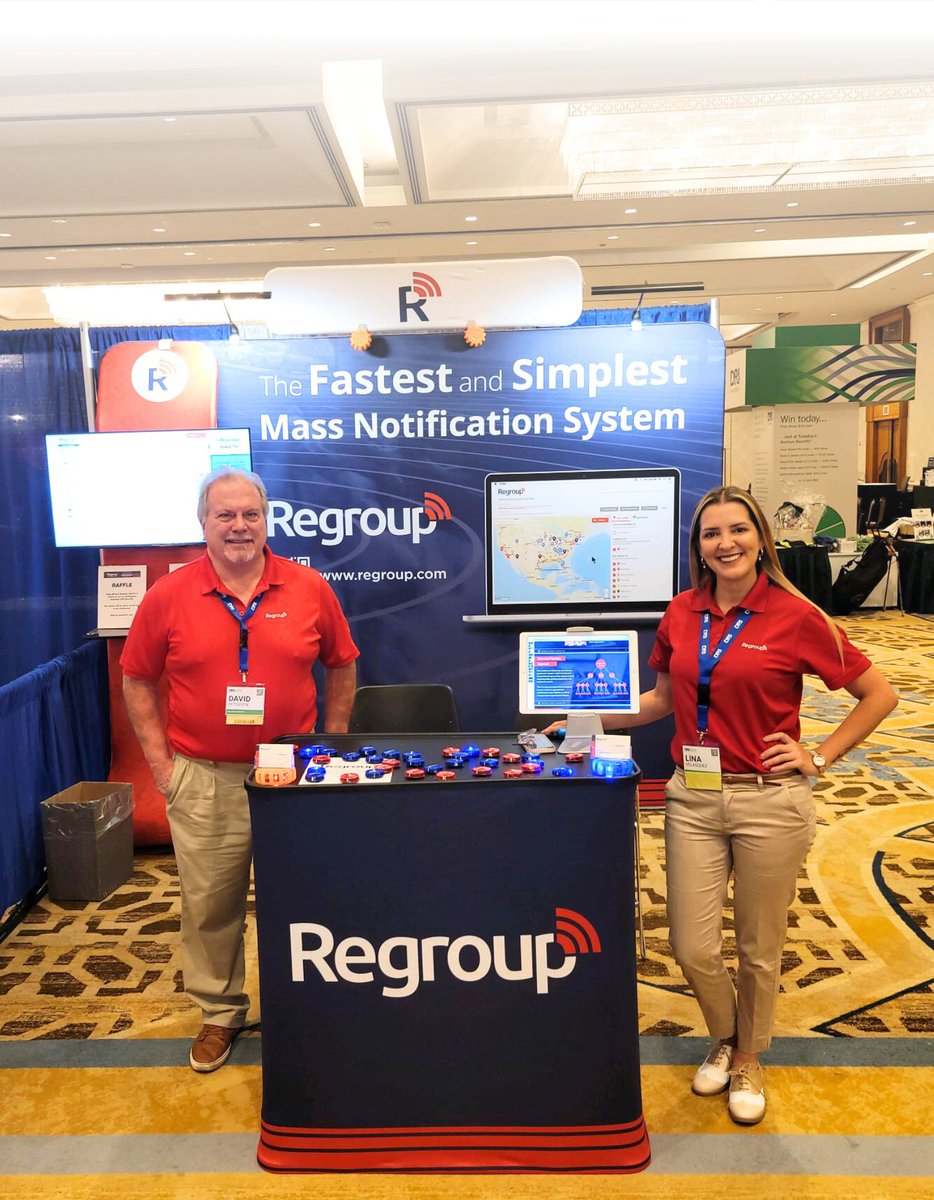 Make sure to visit booth #512 at #DRI, where the #Regroup team is ready to share expertise on mass notification, operational resilience communications, and more. 🚀 Plus, we have some awesome giveaways you won't want to miss! #DRI2024 #BusinessContinuity #DisasterRecovery